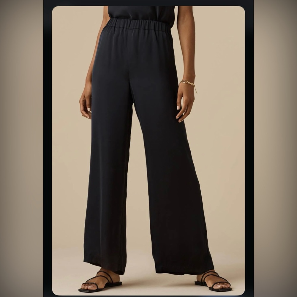 NWT Vetta Brand reversible wide leg silk and linen pants